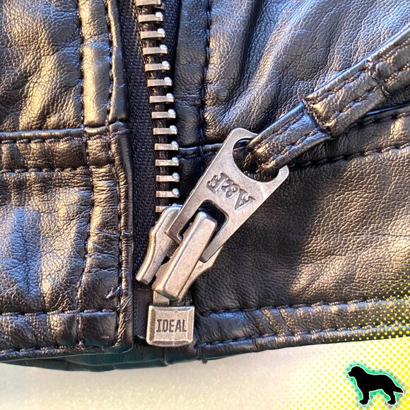 Abercrombie & Fitch Faux Leather Jacket Black Size M Medium Moto Motorcycle - Picture 6 of 7